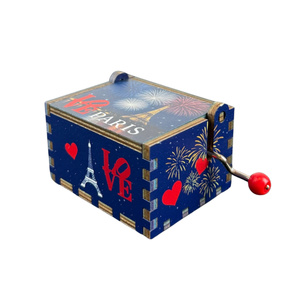 Caja vacía para manivela musical - Torre Eiffel de París
