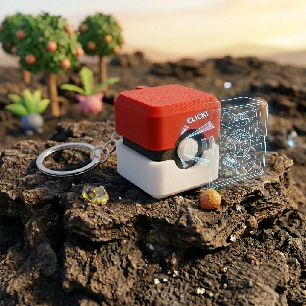 Poké Ball Clicker Keychain | Mechanical Pokémon Fidget