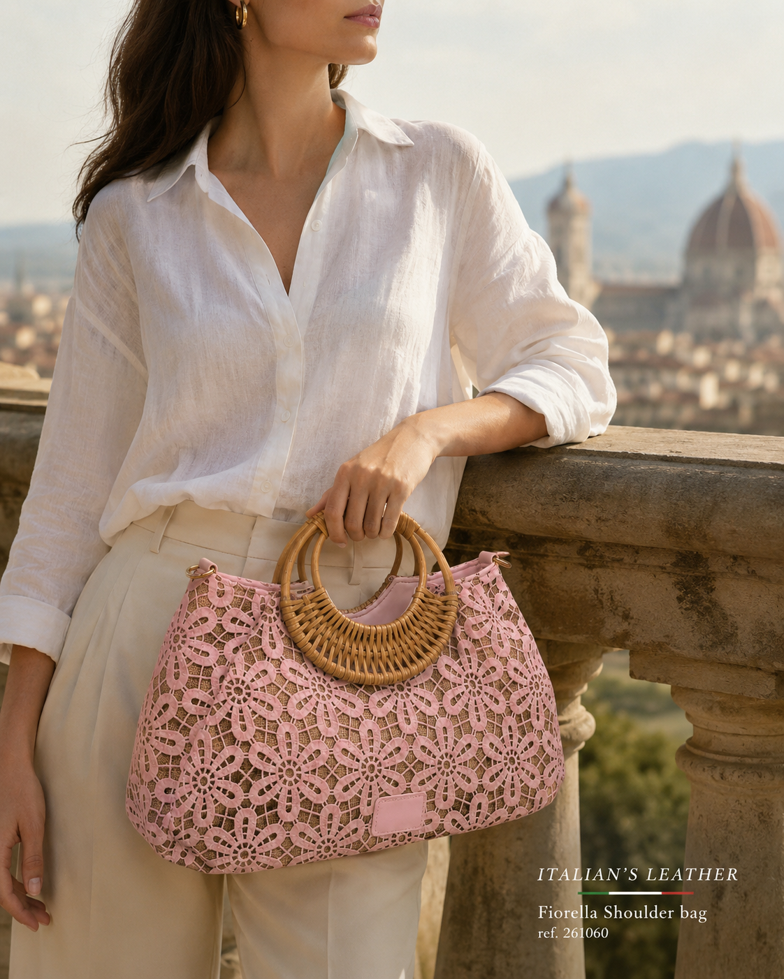 FIORELLA – Naturjute-Tasche mit Spitze 261060