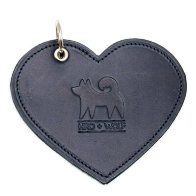 Poo Pouch Heart 'Navy Leather'
