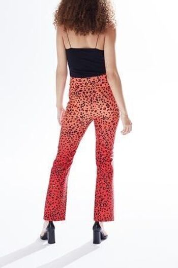 AW21/22 - Pantalon de costume ombré à imprimé léopard Liquorish en rouge, orange et noir - Taille 8 8