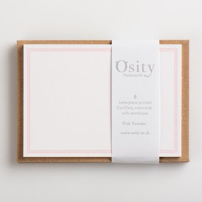 8 tarjetas de notas tipográficas CuriOsity, polvo rosa