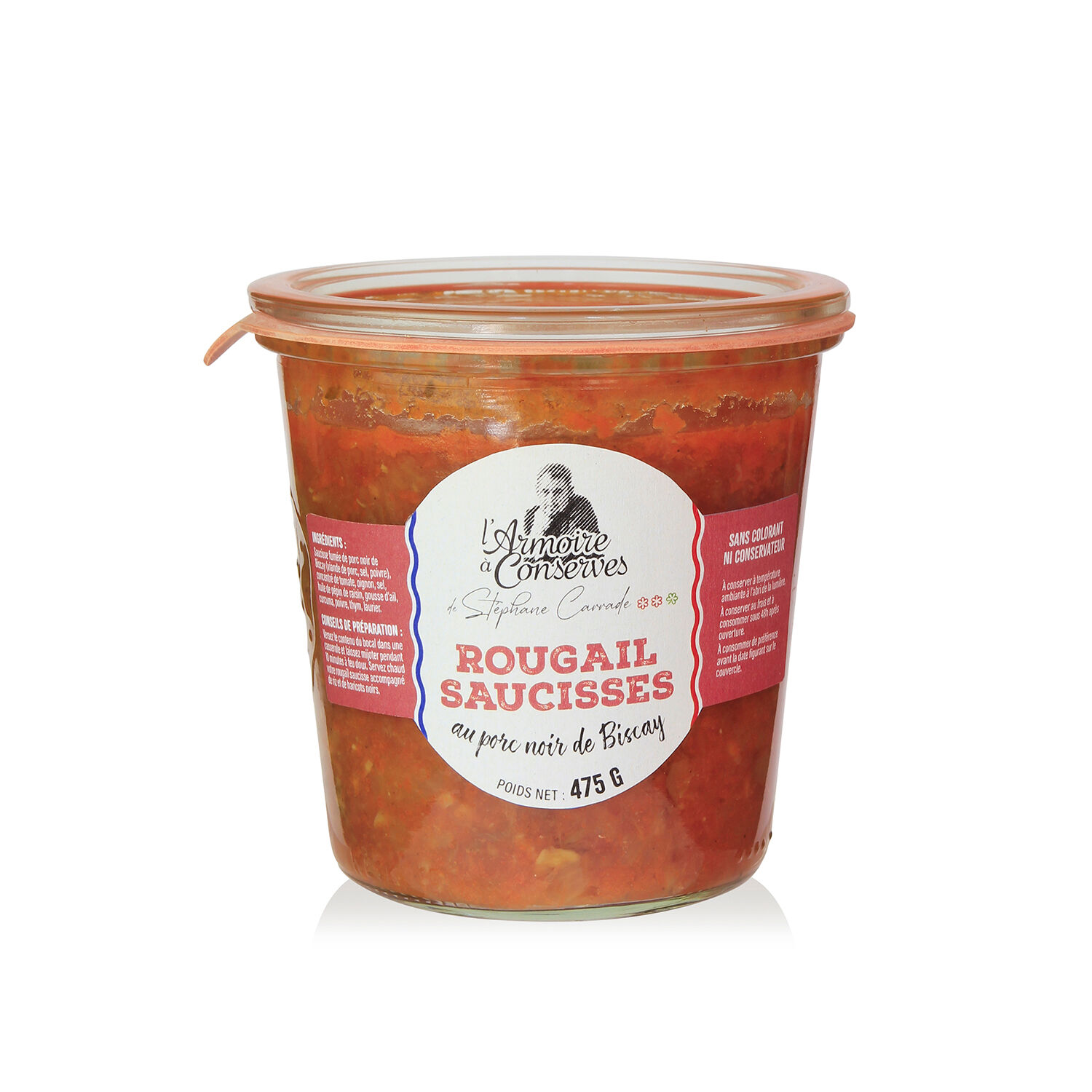 Rougail sausages with black Biscay pork 475g
