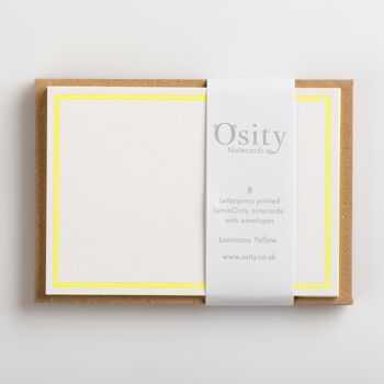 8 cartes de notes typographiques LuminOsity, jaune lumineux 1