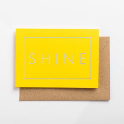 Shine Card, Silber auf leuchtendem Gelb