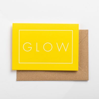 Leuchtkarte, Weiß auf leuchtendem Gelb