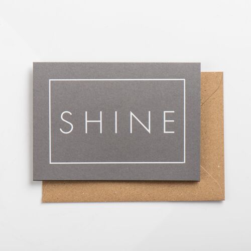 Shine Card, White on Subtle Silver