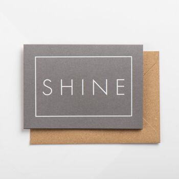 Carte Shine, Blanc sur Argent Subtil 1