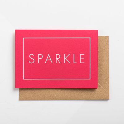 Carte Sparkle, blanc sur rose vif