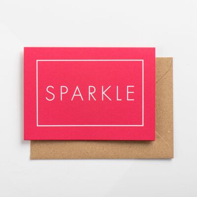 Sparkle Card, Weiß auf Pink