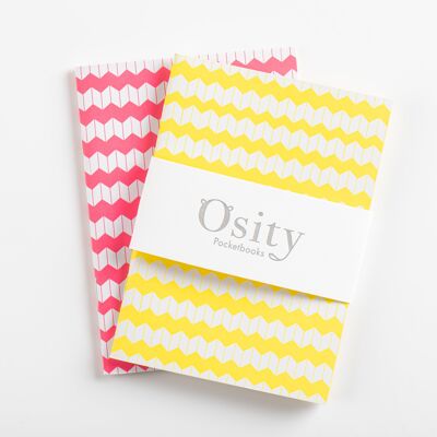 Pack de deux pochettes Jazz, jaune lumineux et rose vif