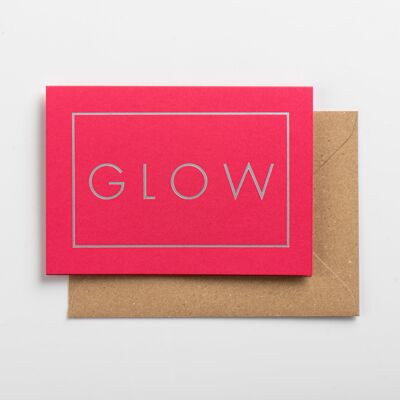 Glow Card, argent sur rose vif
