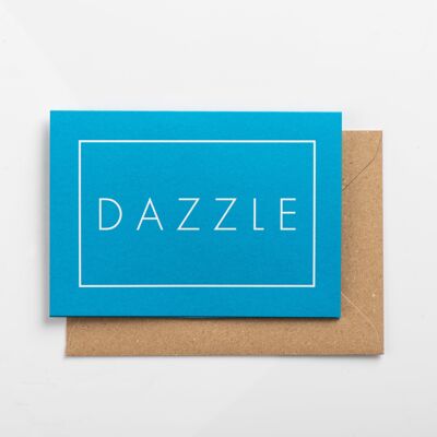 Dazzle Card, Weiß auf Schwimmbadblau