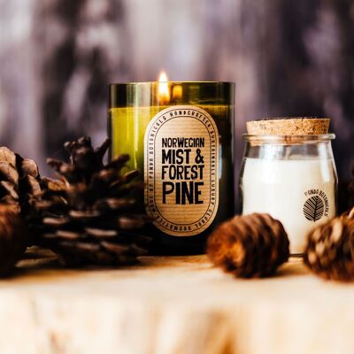 Norwegian Mist & Forest Pine - Wine Bottle Candle