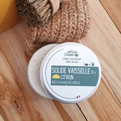 Solide vaisselle / savon vaisselle rechargeable 100g citron / zéro déchet / écologique