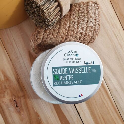 Solide Vaisselle- Savon vaisselle rechargeable 100g menthe