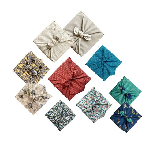 FabRap Reusable Gift Wrap Fuorshiki -  7 Piece Midi Starter Pack