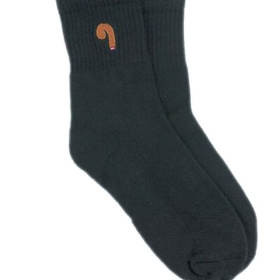 Black cotton sports socks
