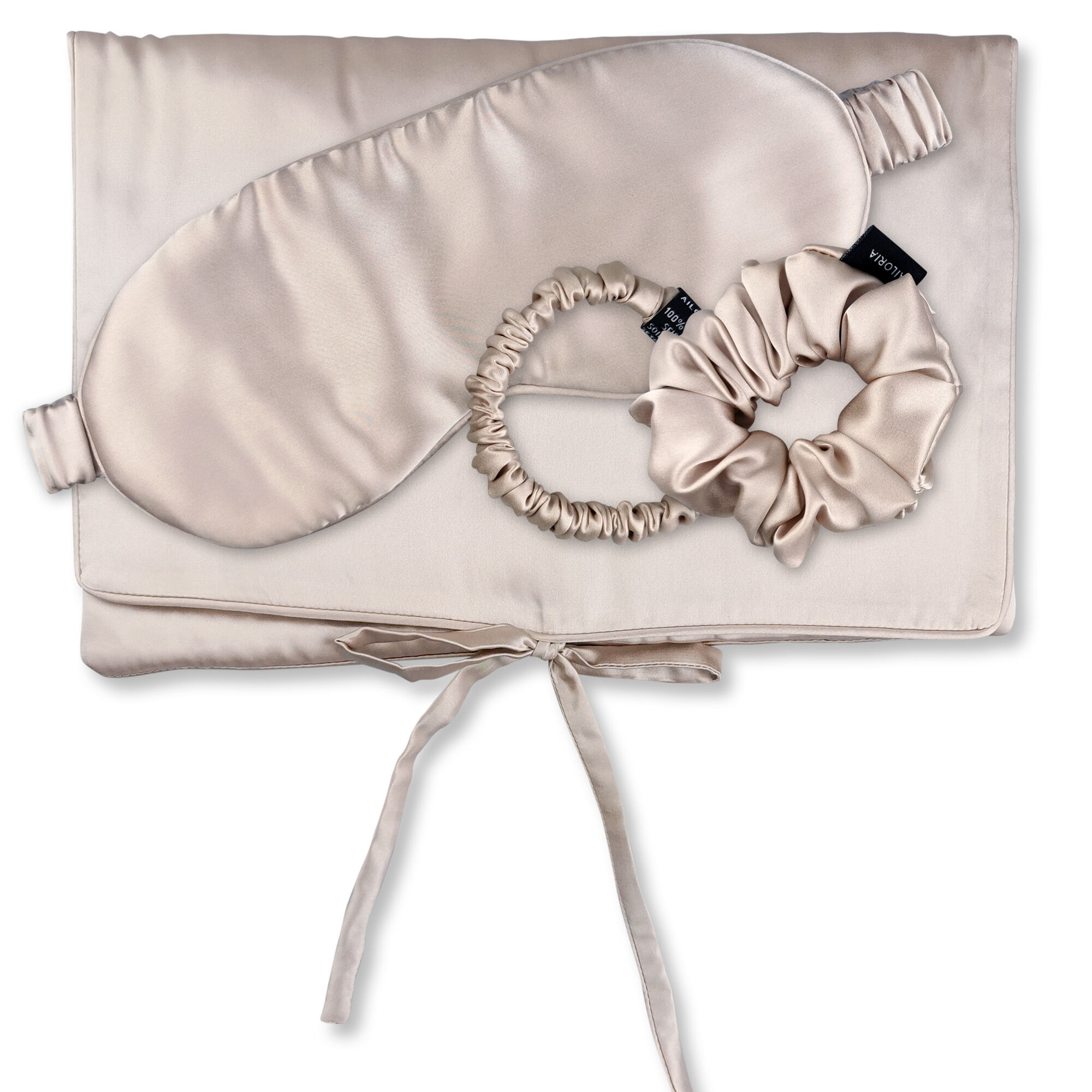 TRAVEL SET Tasche, Schlafmaske, Scrunchie S & Scrunchie M