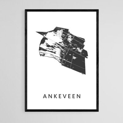 Mappa della città di Ankeveen - B2 - Poster con cornice