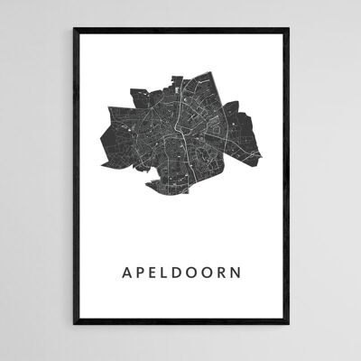 Mapa de la ciudad de Apeldoorn - A3 - Póster enmarcado