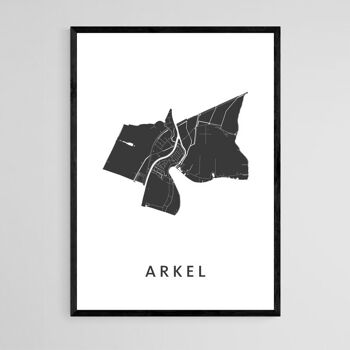 Carte de la ville d'Arkel - A3 - Poster encadré 1