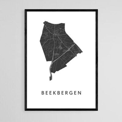 Mapa de la ciudad de Beekbergen - A3 - Póster enmarcado