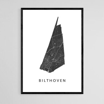 Mapa de la ciudad de Bilthoven - B2 - Póster enmarcado