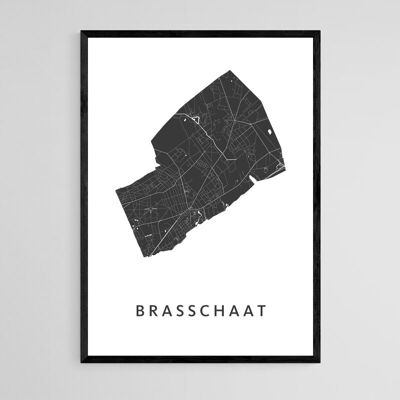 Mappa della città di Brasschaat - A3 - Poster con cornice