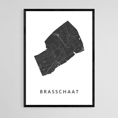 Brasschaat City Map - A3 - Framed Poster