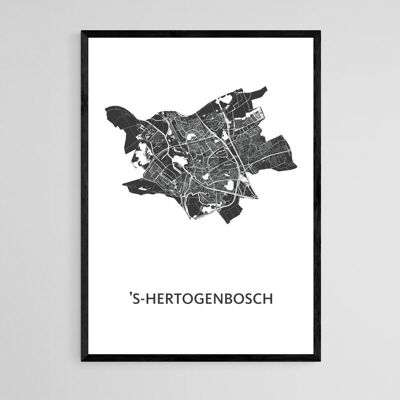 Mappa della città di s-Hertogenbosch - A3 - Poster con cornice