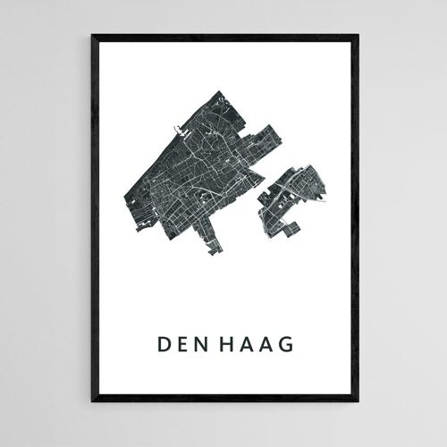 Den Haag City Map - B2 - Framed Poster