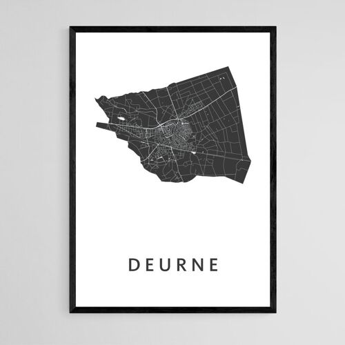 Deurne City Map - A3 - Framed Poster