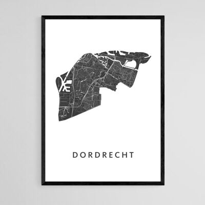 Plan de la ville de Dordrecht - B2 - Poster encadré