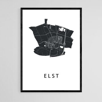 Plan de la ville d'Elst - A3 - Poster encadré 1