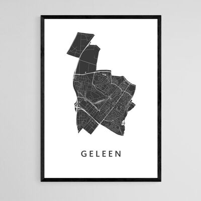 Carte de la ville de Geleen - A3 - Poster encadré