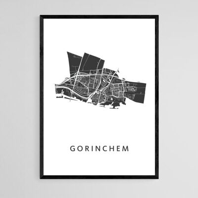Mappa della città di Gorinchem - A3 - Poster con cornice