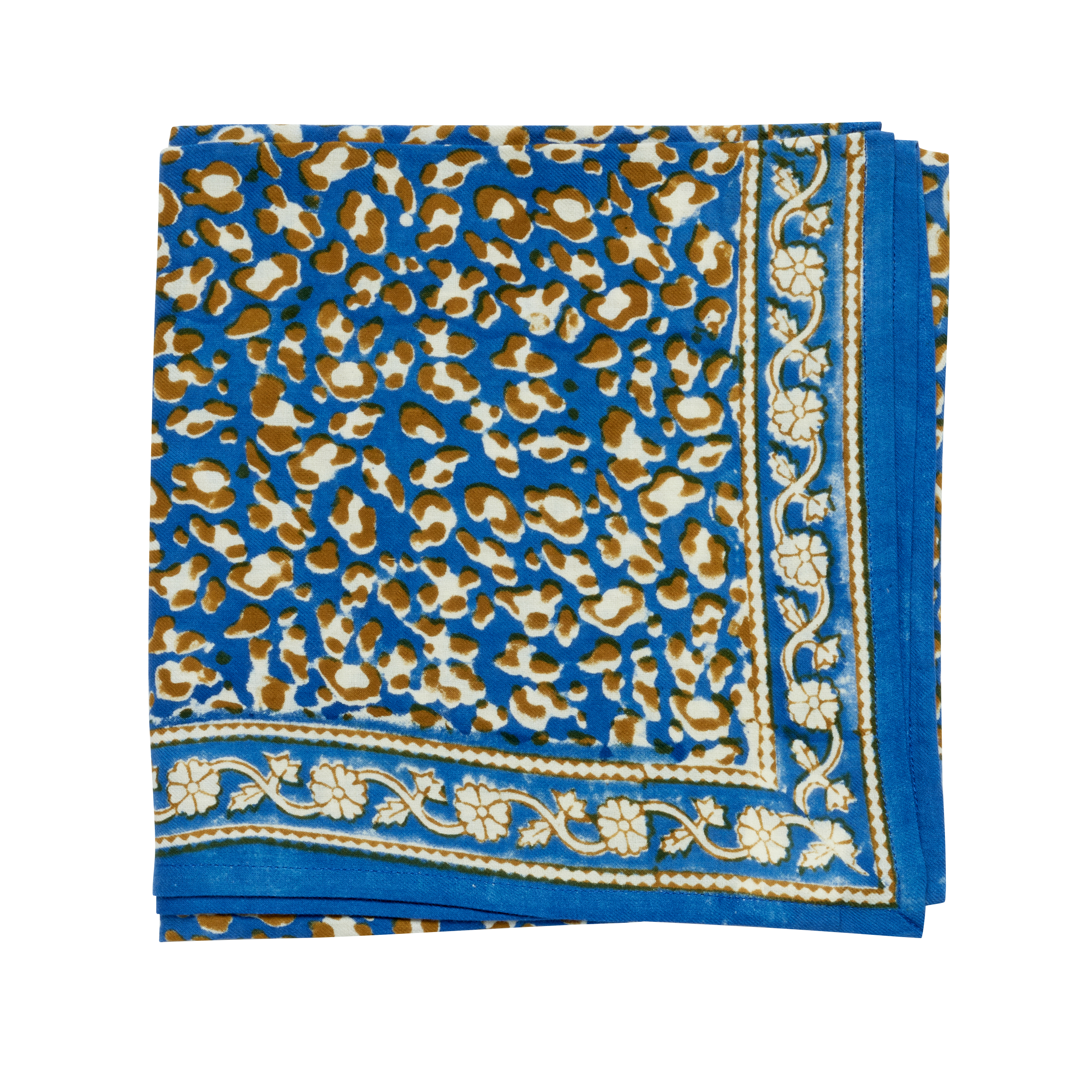 Indian Scarf - Klein Blue Leopard