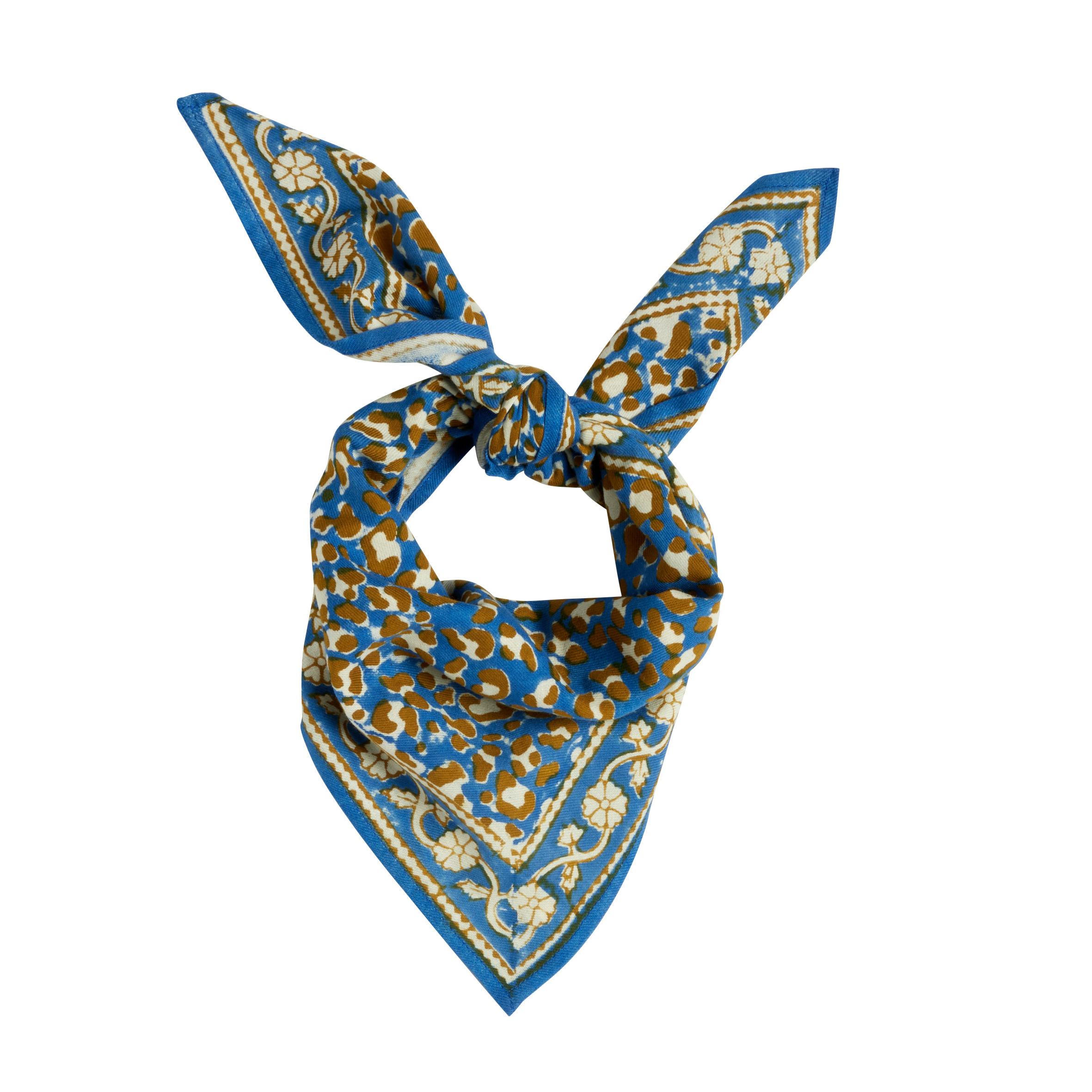 Children's Indian Scarf - Klein Blue Leopard