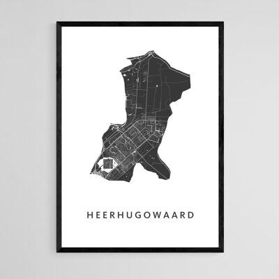 Mapa de la ciudad de Heerhugowaard - A3 - Póster enmarcado