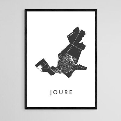 Carte de la ville de Joure - A3 - Poster encadré