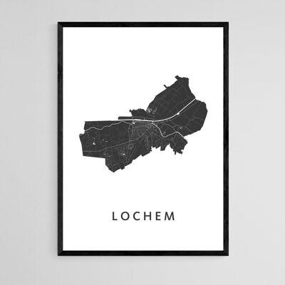 Mappa della città di Lochem - A3 - Poster con cornice
