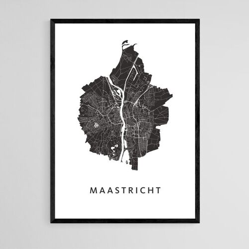 Maastricht City Map - A3 - Framed Poster