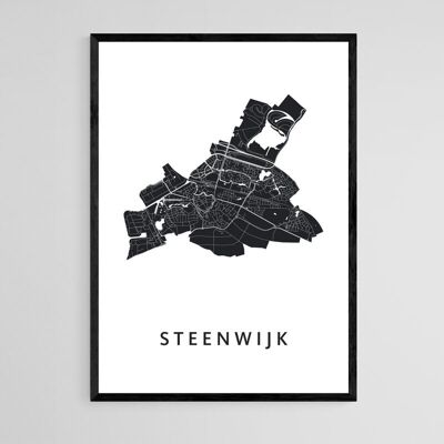 Plan de la ville de Steenwijk - A3 - Poster encadré