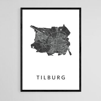 Plan de la ville de Tilburg - B2 - Poster encadré 1