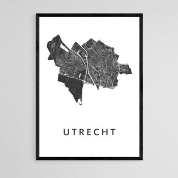 Plan de la ville d'Utrecht - A3 - Poster encadré 1