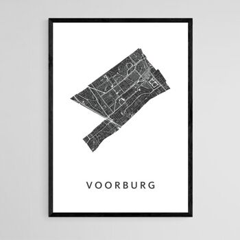 Plan de la ville de Voorburg - B2 - Poster encadré 1