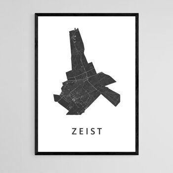Carte de la ville de Zeist - A3 - Poster encadré 1