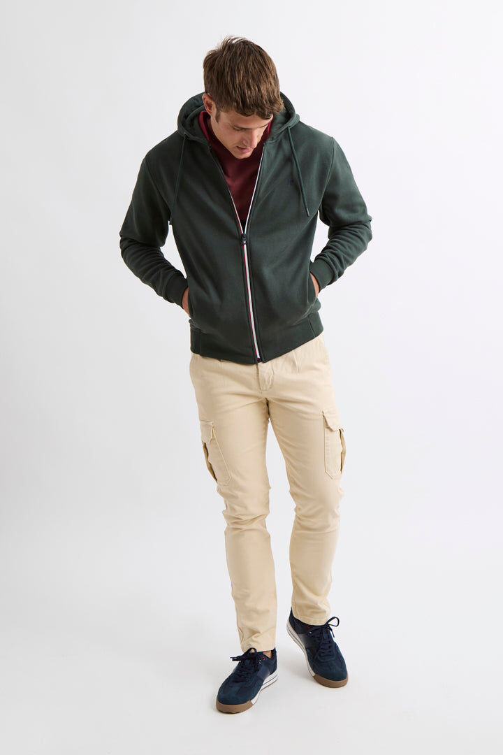 Sudadera Williot con Cremallera Verde Botella