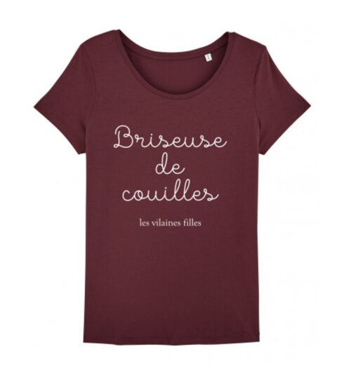 Tee-shirt col rond Briseuse de couilles bio-Bordeaux